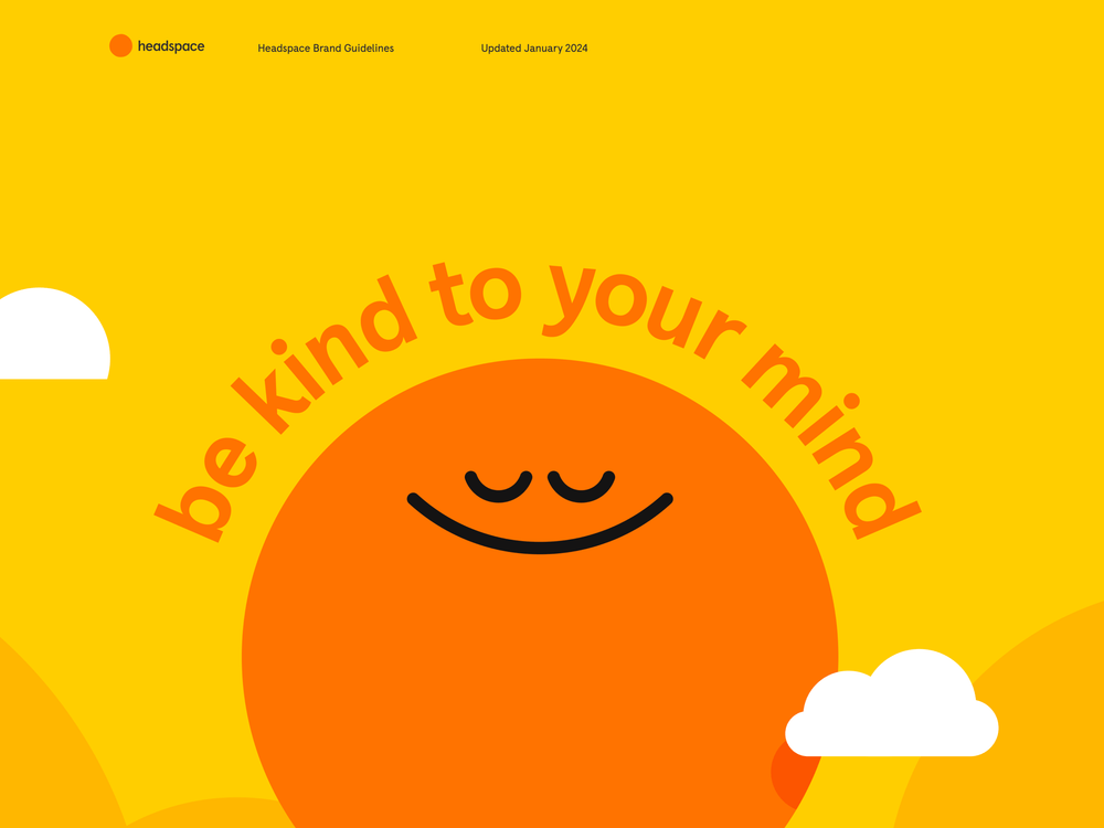 Minimal Headspace character with a wide smile